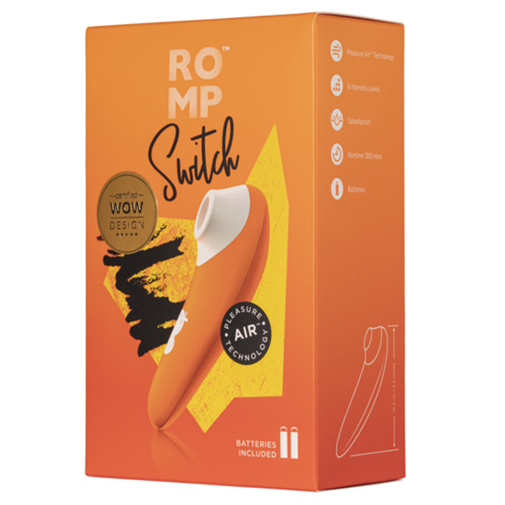 ROMP Switch clitoral stimulator with air pressure technology and 6 intensities.