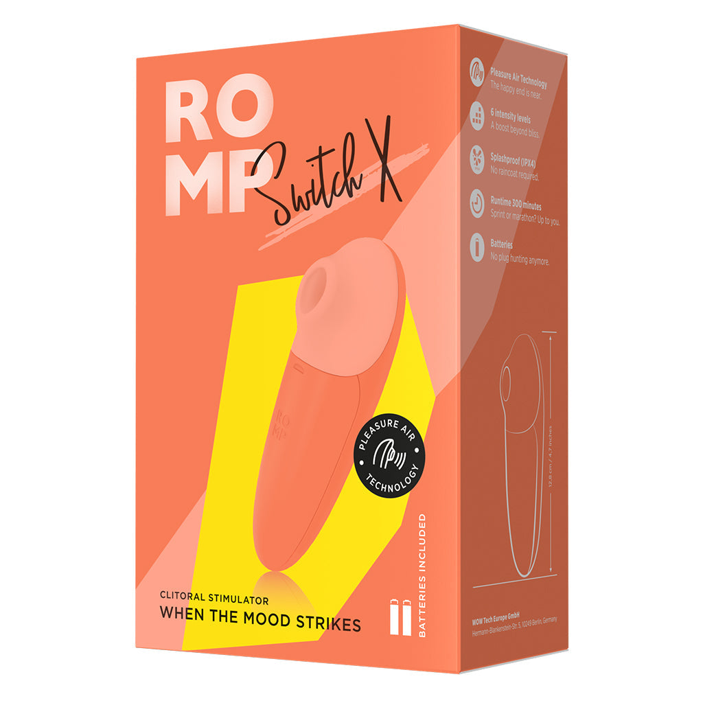 ROMP Switch X clitoral stimulator with Pleasure Air Technology.