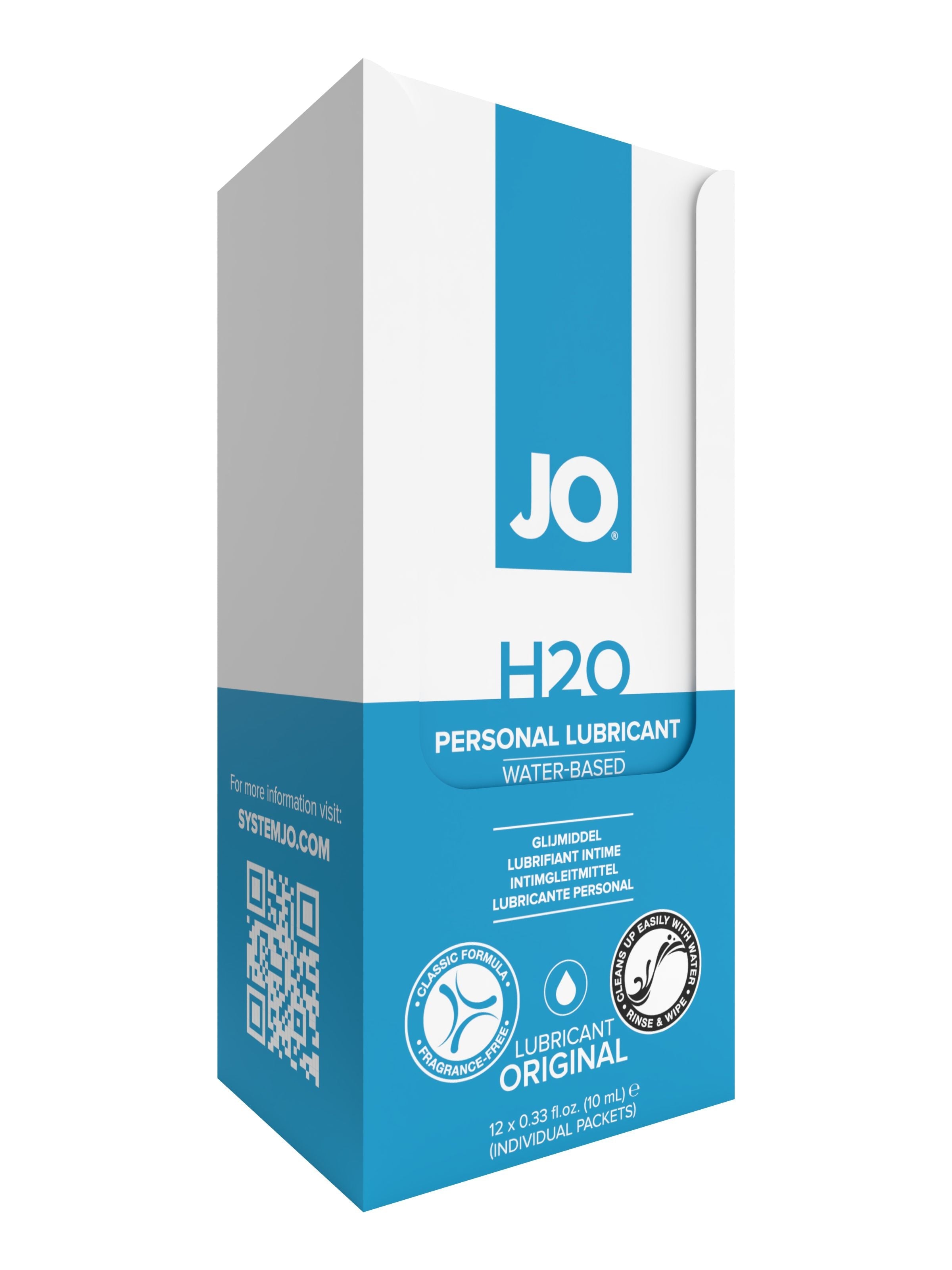 JO H2O personal lubricant water-based original formula 10ml packets