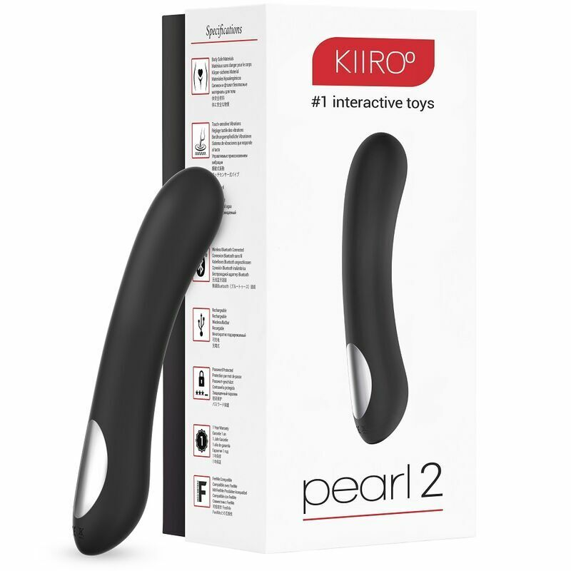 Kiiroo Pearl2 G-Spot vibrator, a black touch-sensitive silicone massager.