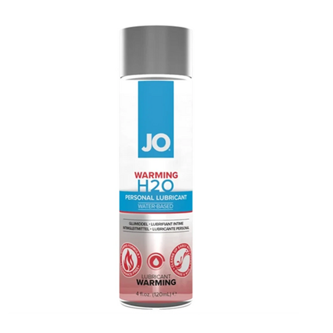 JO H2O Warming Water Based Personal Lubricant bottle.