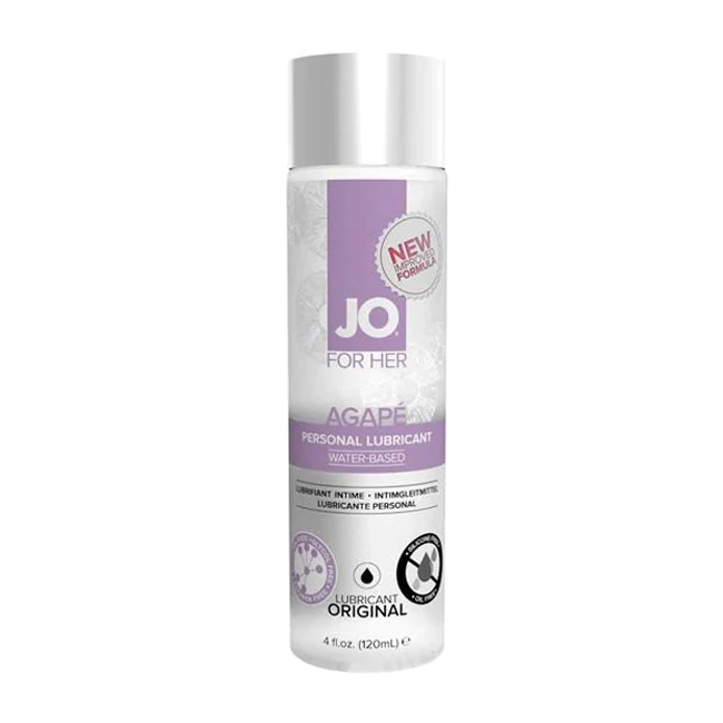 JO Agape water-based personal lubricant for her, 4oz bottle.