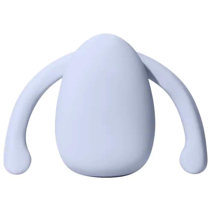 A light purple, egg-shaped vibrator with two curved arms.