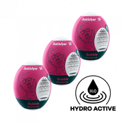 Satisfyer Bubble Masturbator Egg Set with hydroactive TPE.