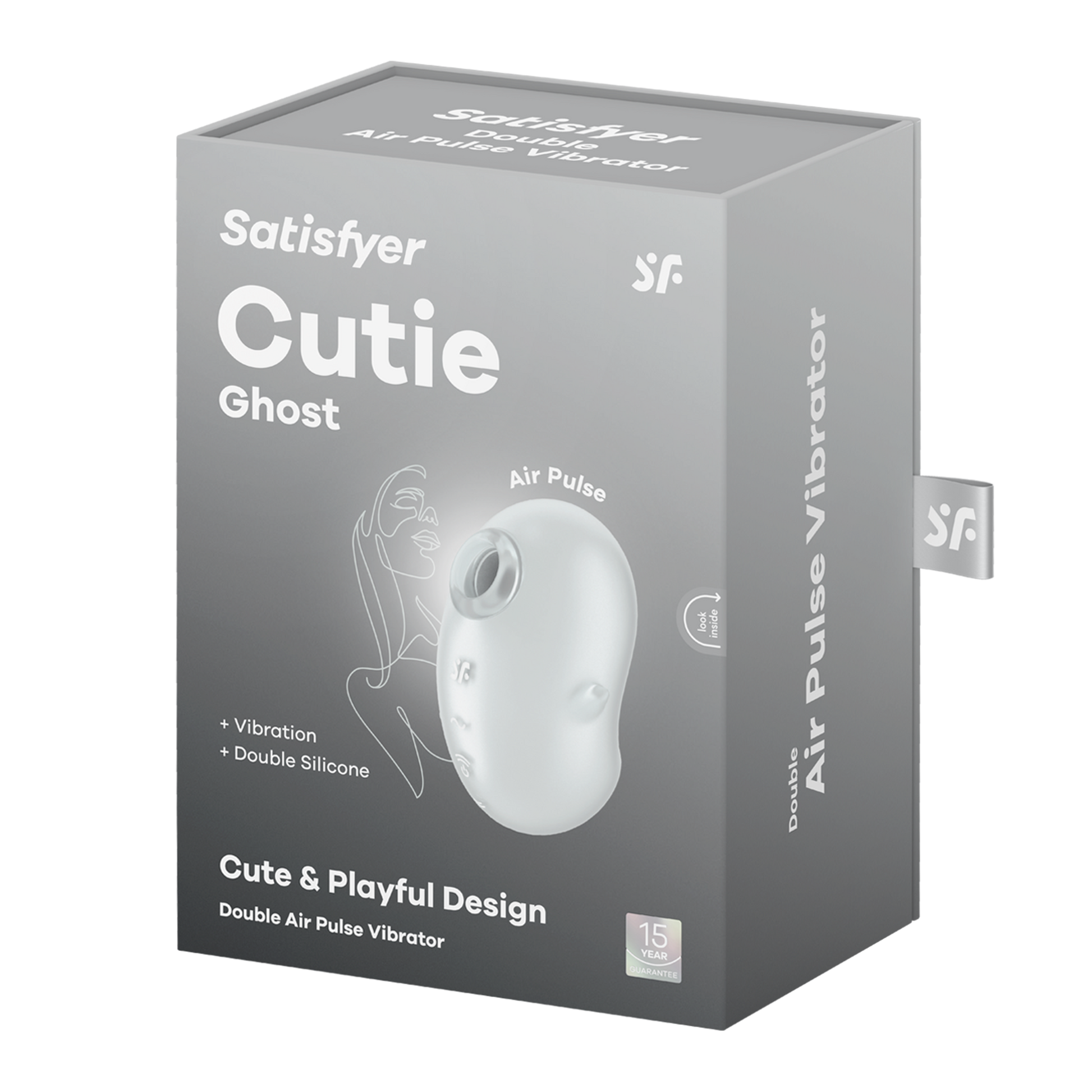 Satisfyer Cutie Ghost clitoral vibrator with Air Pulse technology and double silicone.
