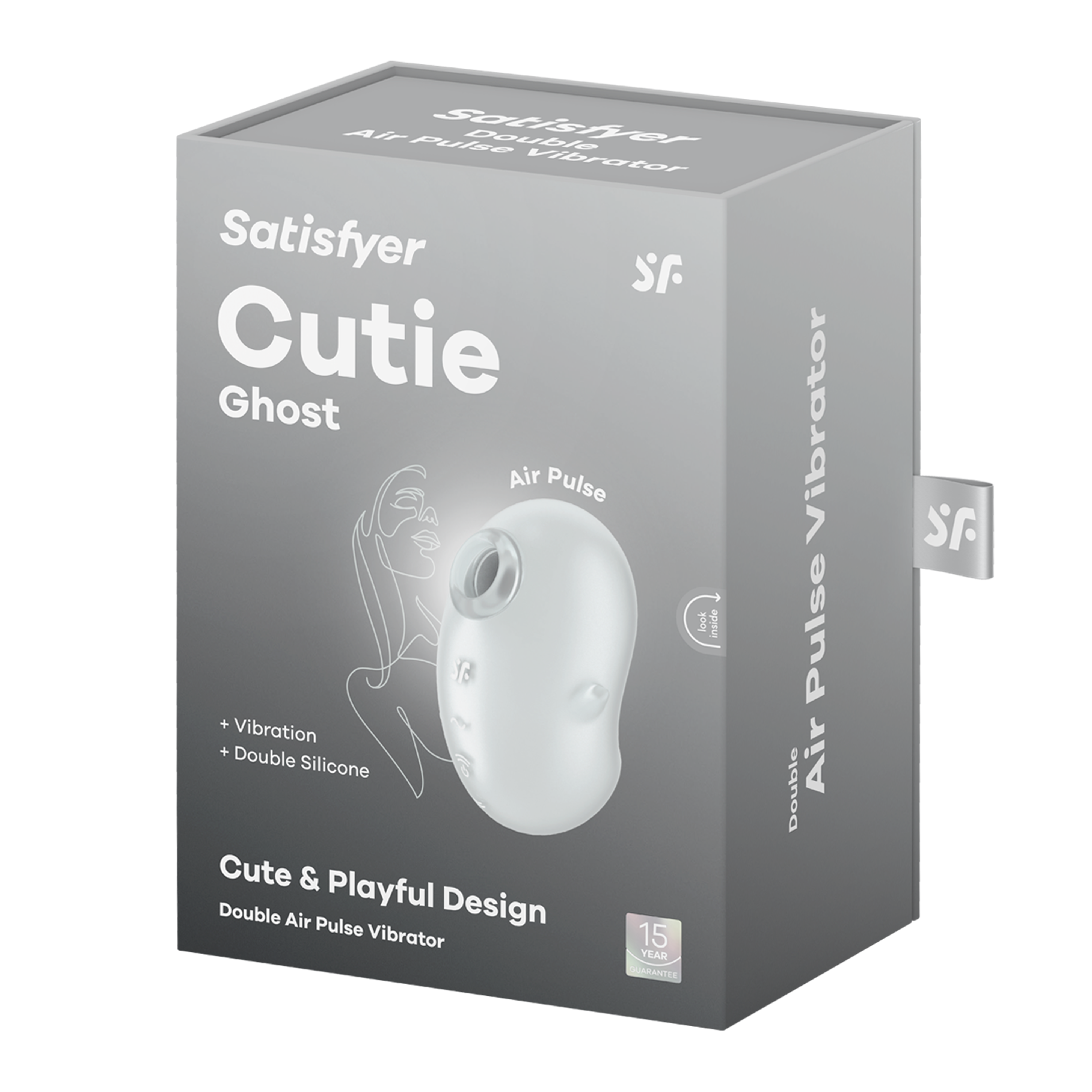 Satisfyer Cutie Ghost clitoral vibrator with Air Pulse technology and double silicone.