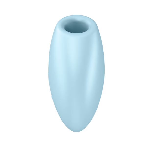 A light blue, egg-shaped vibrator with a smooth finish.