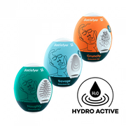 Satisfyer Masturbator Egg 3er Set with Naughty, Savage, and Crunchy textures.
