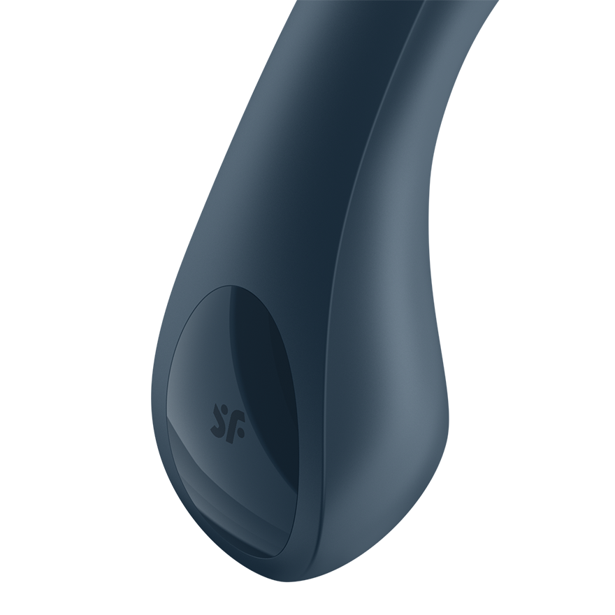 A dark blue Satisfyer G-Spot Wave 4 vibrator with a subtle logo.