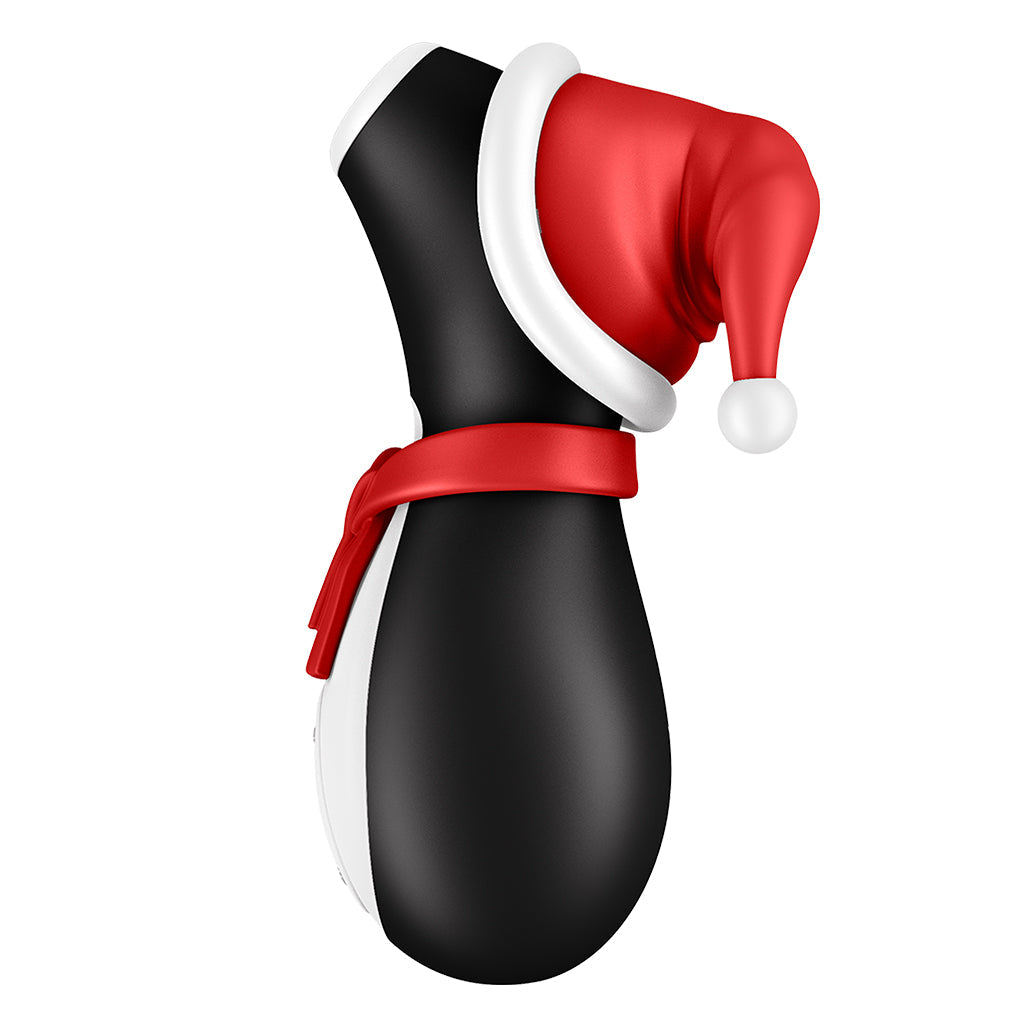 Penguin clitoral stimulator with Santa hat and scarf.