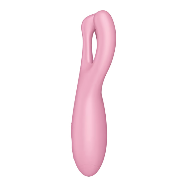 Pink app-controlled vibrator with flexible arms.