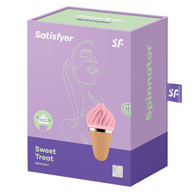 Satisfyer Sweet Treat rotating clitoral vibrator in an ice cream cone design.