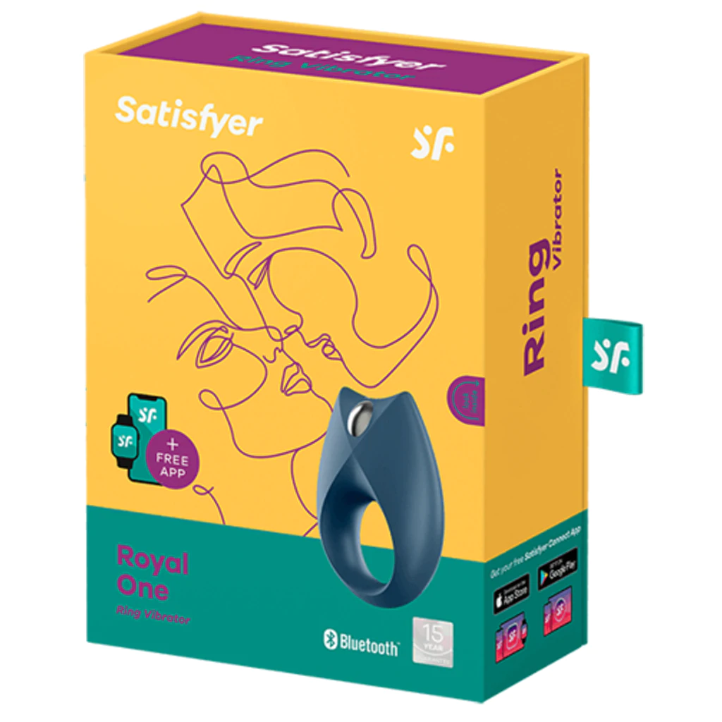 Satisfyer Royal One app-controlled vibrating cock ring with clit stimulator.