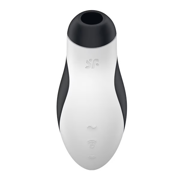 Satisfyer Orca clitoral vibrator in white and black with air pulse technology.