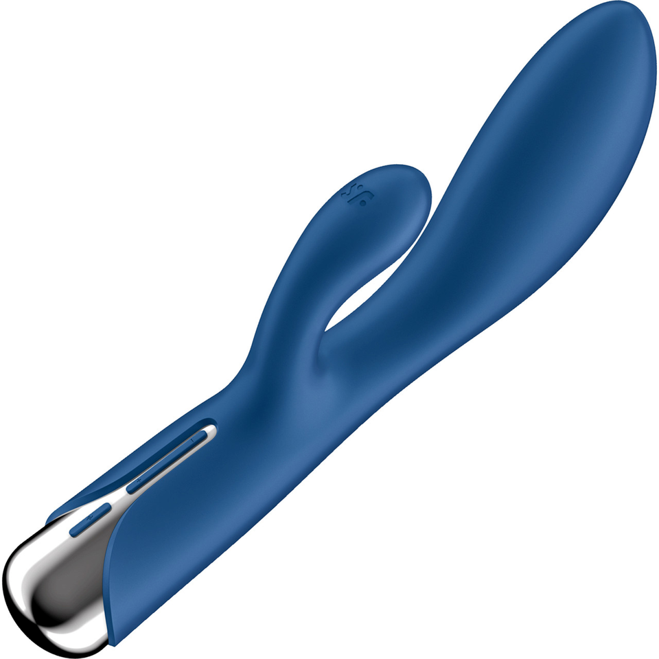 Blue rotating rabbit vibrator with G-spot stimulation.