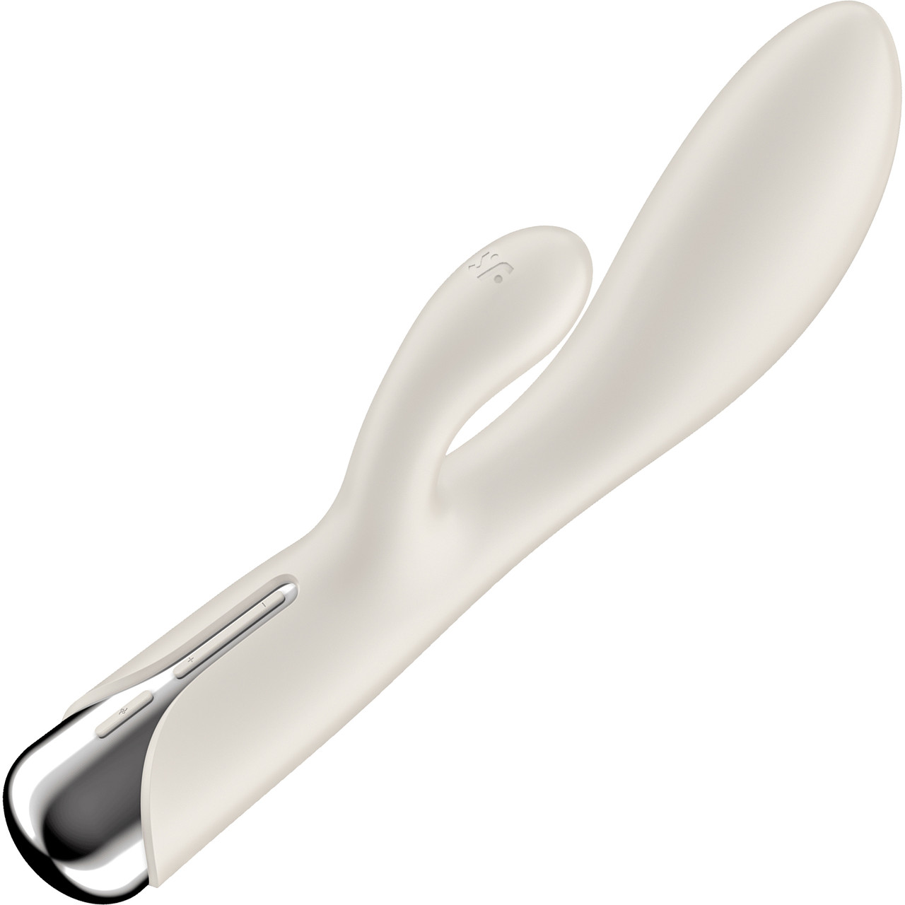 Beige Satisfyer Spinning Rabbit 1 vibrator with dual stimulation and rotating shaft.