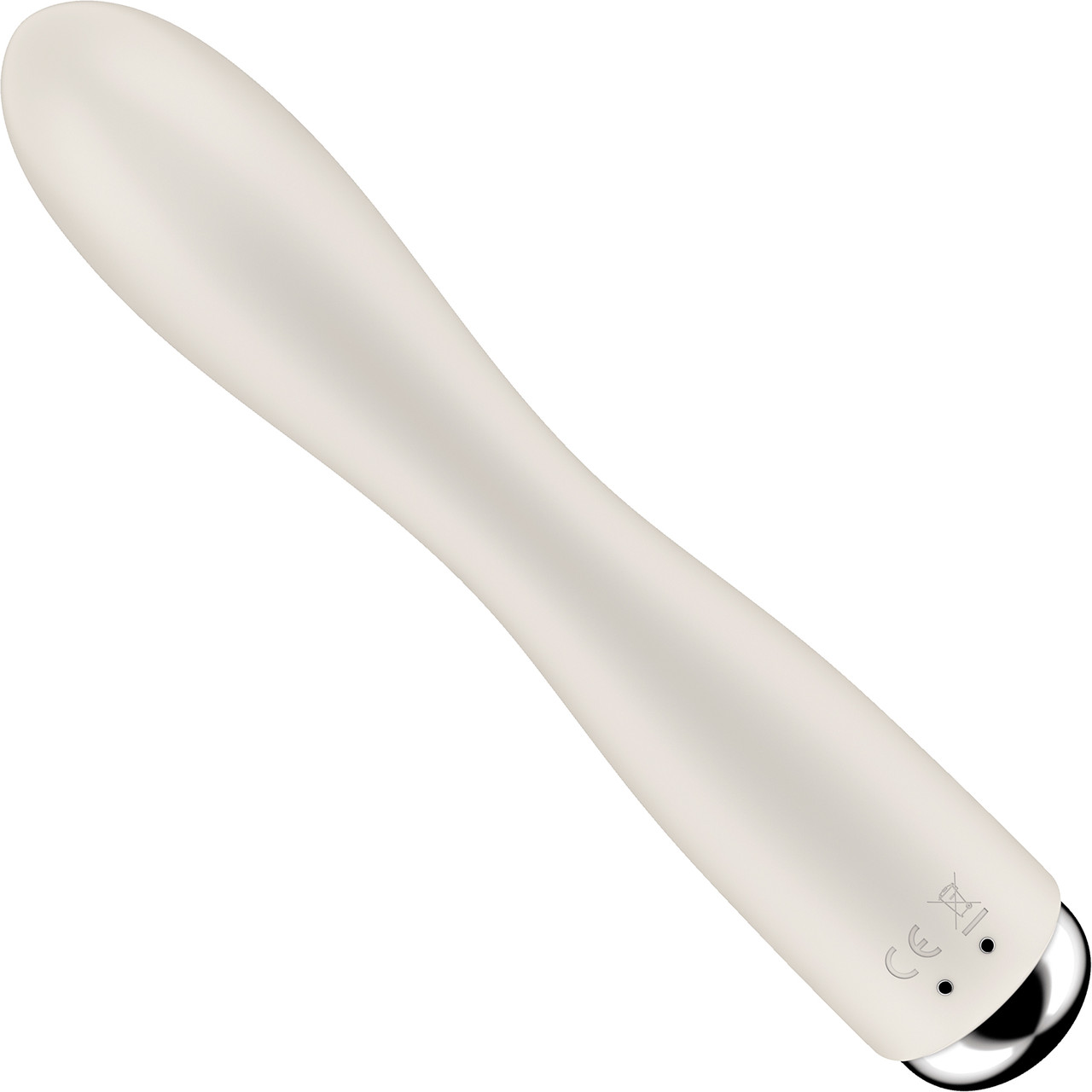 Beige Satisfyer Spinning Rabbit 1 vibrator with a rotating shaft.