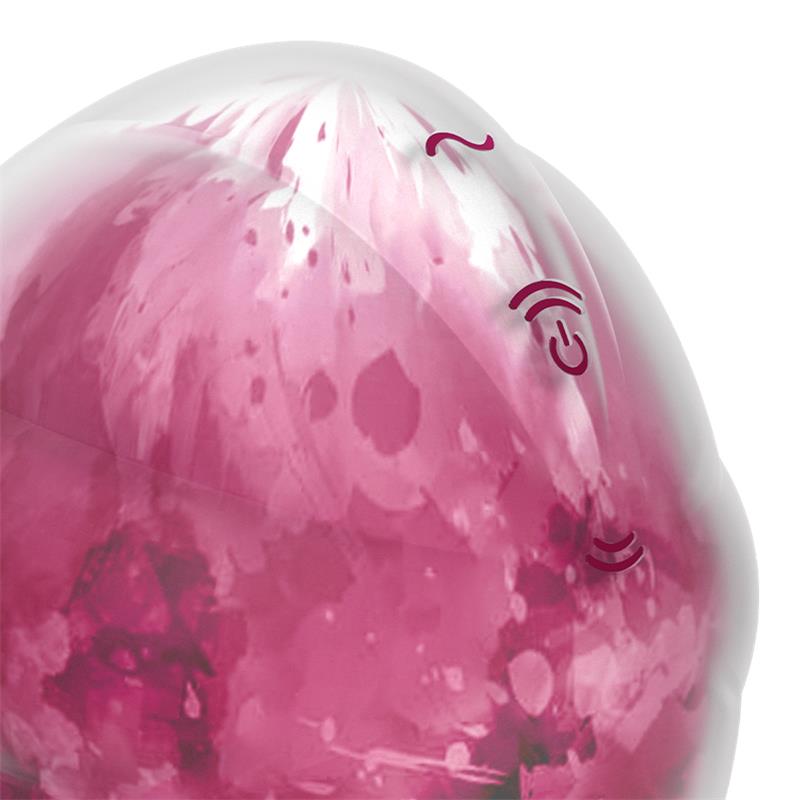 Satisfyer Cloud Dancer vibrator with pink internal design and subtle markings.