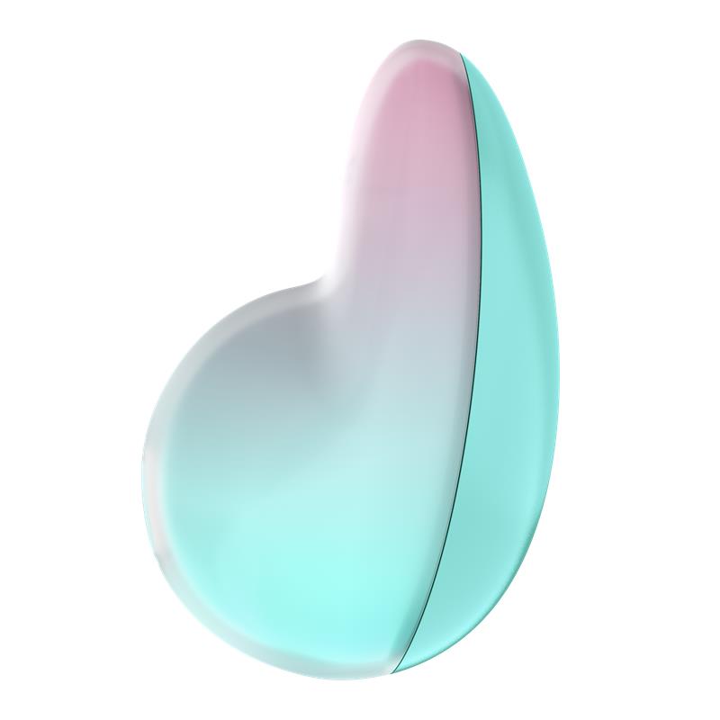 Mint and pink gradient vibrator with a curved shape.