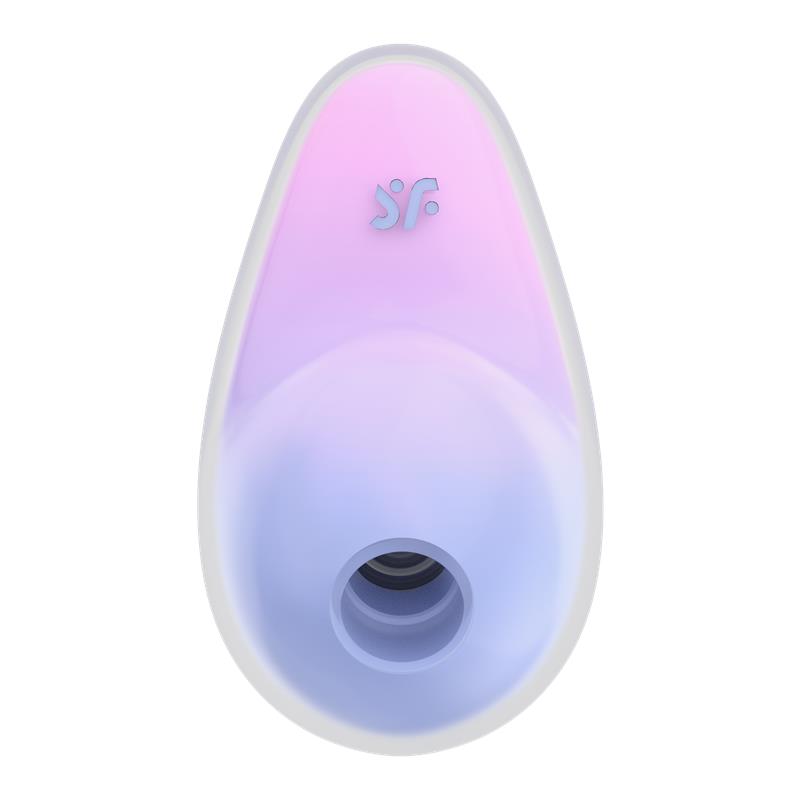 Satisfyer Pixie Dust clitoral vibrator with pink and purple gradient and a small logo.