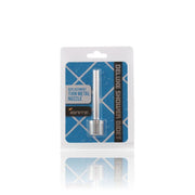 Thin metal replacement nozzle for a bidet accessory.