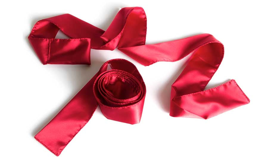 Red satin sashes for restraint and blindfolding.