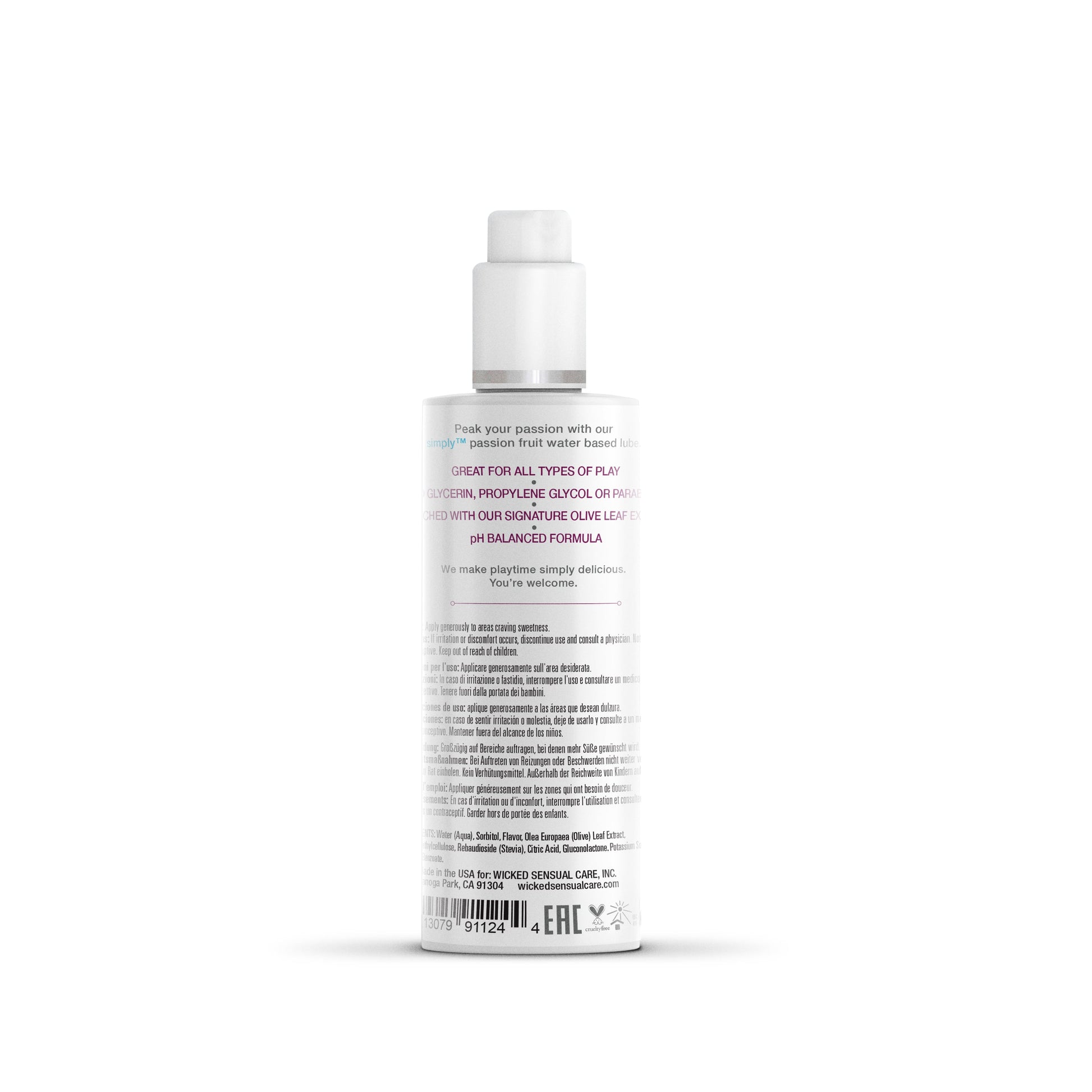 A bottle of passion fruit flavored water based lube.