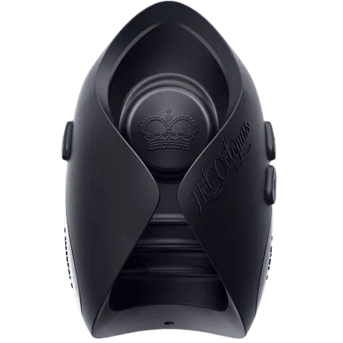 Black Hot Octopuss Pulse Solo Essential Dragon Eye penis toy with crown emblem.