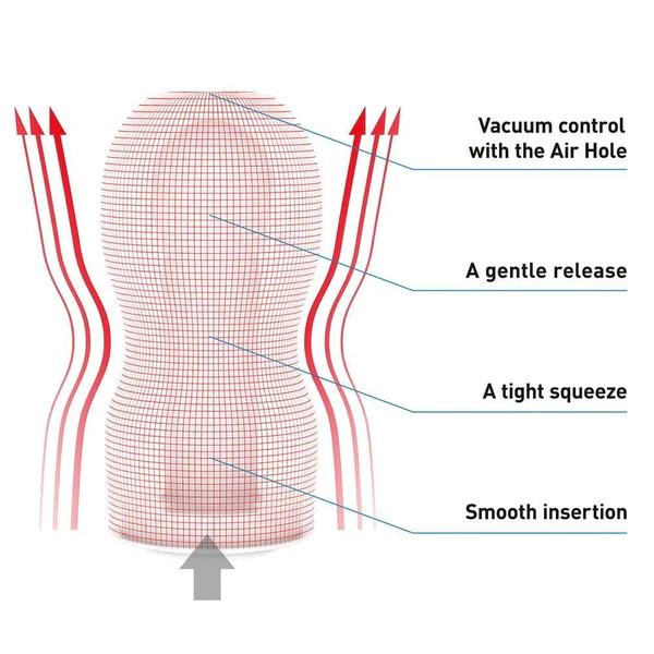 Tenga disposable masturbator with vacuum control and textured interior.