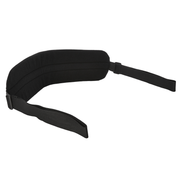 Black padded strap with adjustable webbing for positioning.