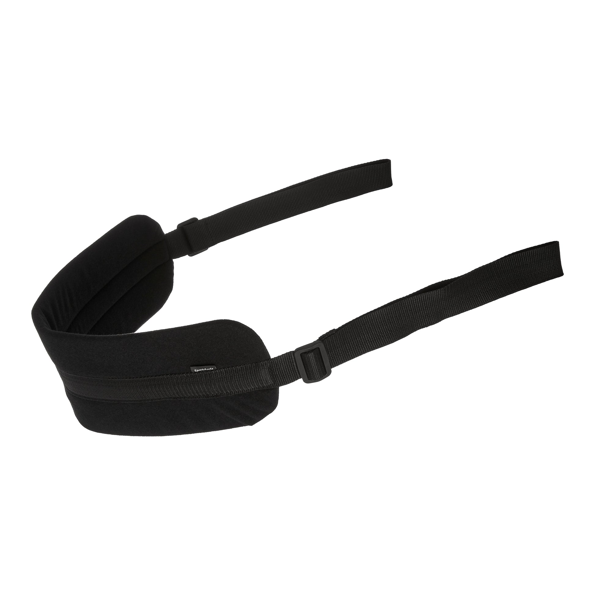 Black plus size positioning strap with adjustable straps and buckle.
