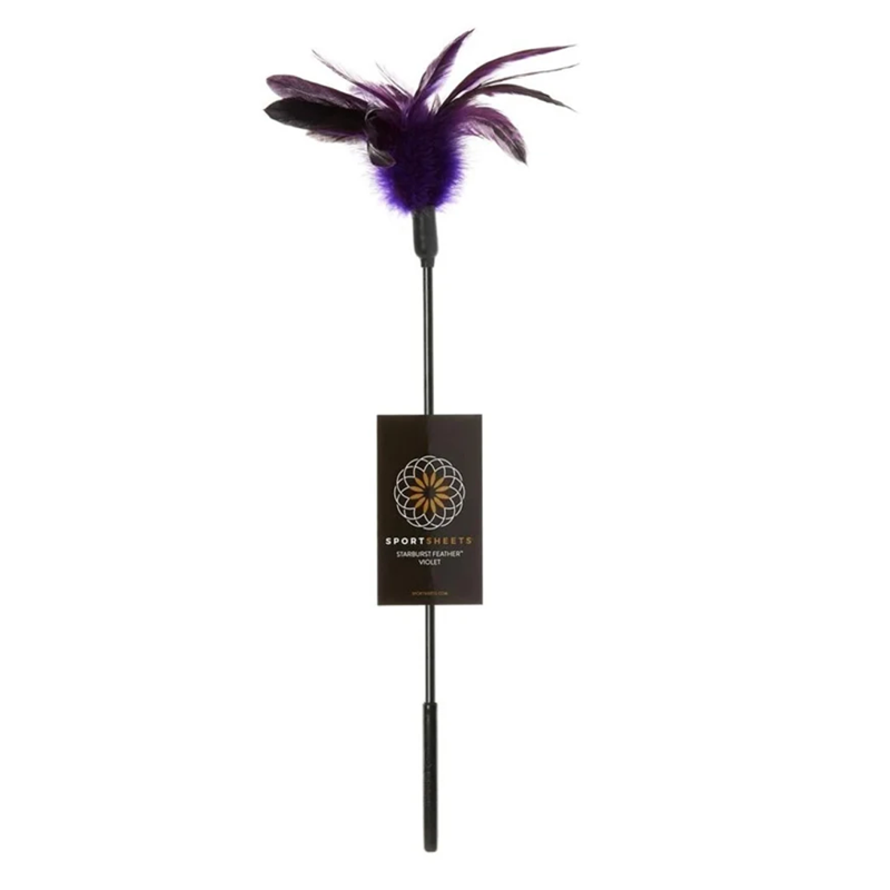 Black wand with a violet feather starburst.