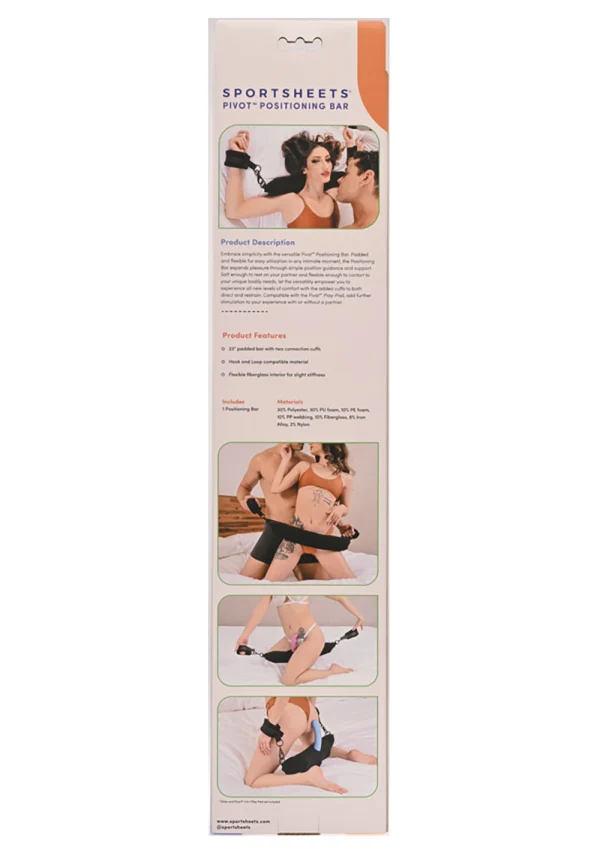 Sportsheets Pivot Padded Positioning Bar with restraint cuffs.