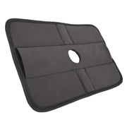 Black padded play-pad with a central hole and side pocket.