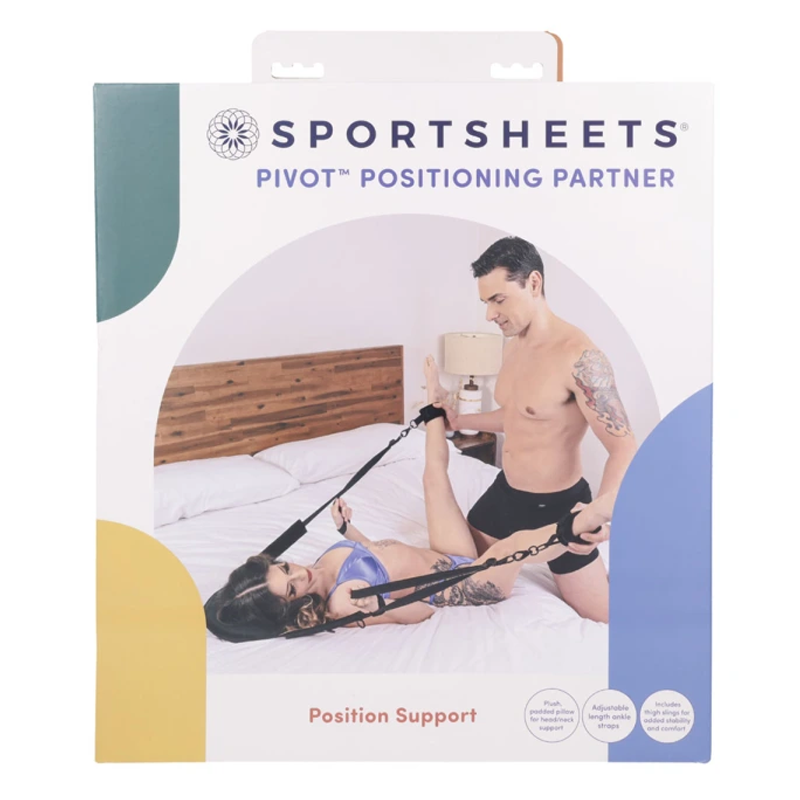 Sportsheets Pivot Positioning Partner sex sling with pillow and straps.