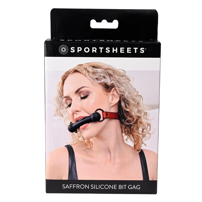 Silicone bit gag with adjustable vegan leather strap.