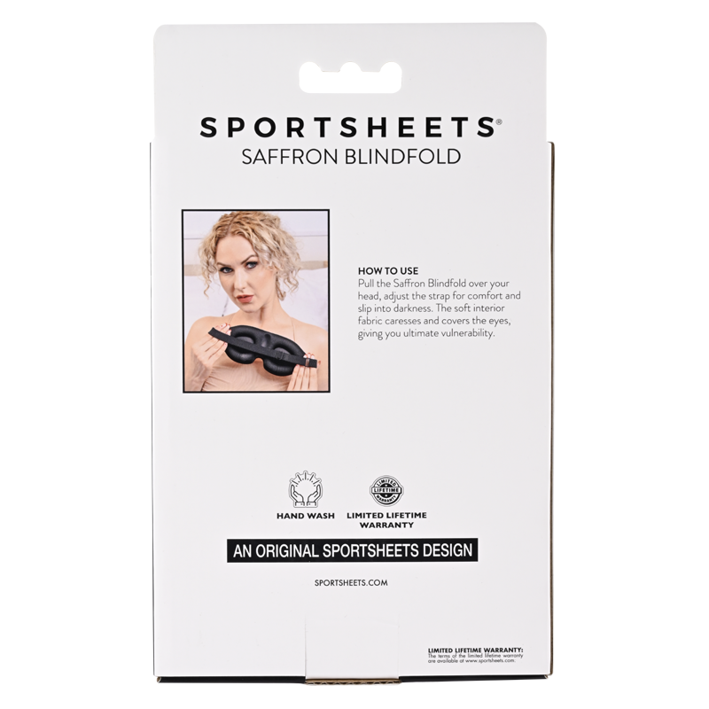 Sportsheets Saffron blindfold with adjustable strap.