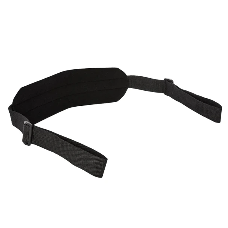 Black padded positioning strap with adjustable webbing straps.