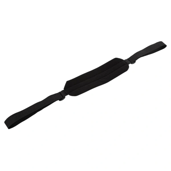 Black padded strap with adjustable webbing for positioning.