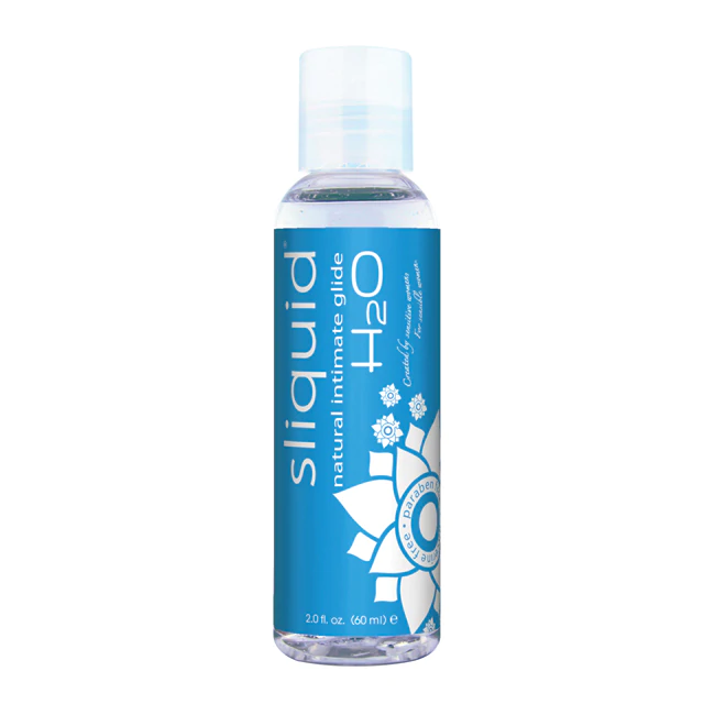 Sliquid H2O natural intimate glide lubricant in a 2oz bottle.