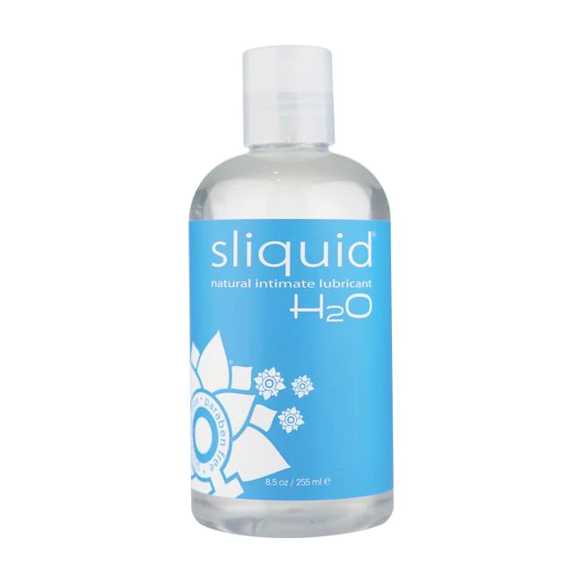 Sliquid H2O water-based lubricant in an 8.5oz bottle.
