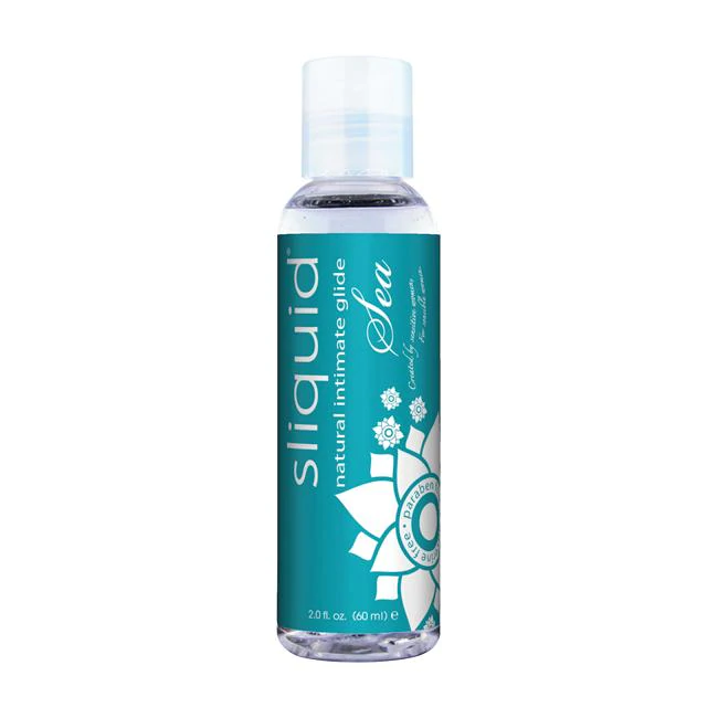 Sliquid Sea natural intimate glide lubricant in a 2oz bottle.