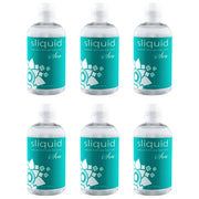 Six bottles of Sliquid Sea natural intimate lubricant.