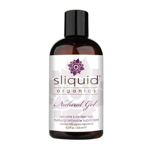 Sliquid Organics Natural Gel intimate lubricant in an 8.5oz bottle.