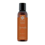 Sliquid Rejuvenation massage oil in a brown bottle with a black cap.