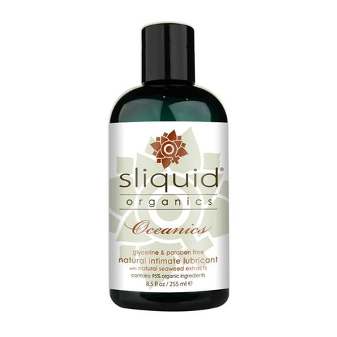 Sliquid Organics Oceanics natural intimate lubricant in an 8.5oz bottle.