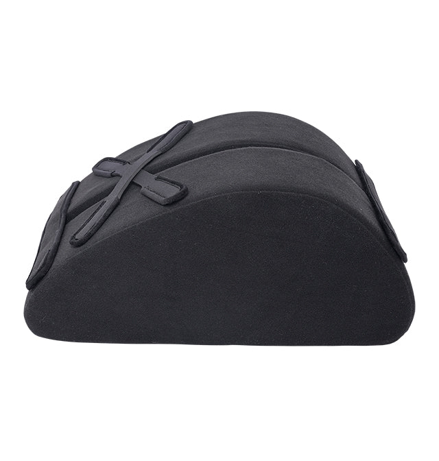 Black convertible toy mount and hip lift support with straps.
