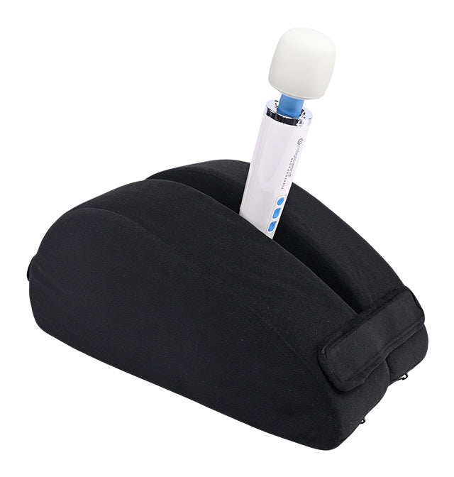 Black foam toy mount and hip lift support with a white wand.