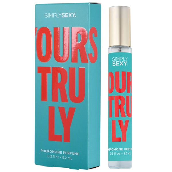A box and bottle of Simply Sexy Yours Truly Pheromone Perfume.