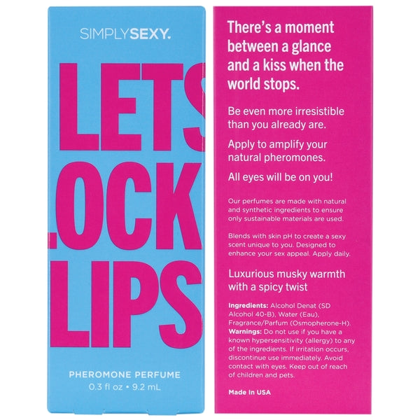 Simply Sexy "Lets Lock Lips" pheromone perfume with a musky spicy scent.
